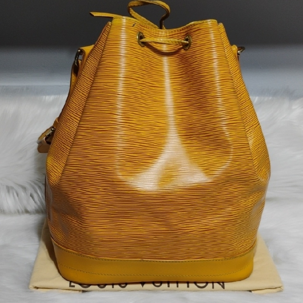 SALE! Auth Louis Vuitton Mustard Yellow Epi Leather Bucket/Shoulder Bag W/DB - Picture 3 of 16